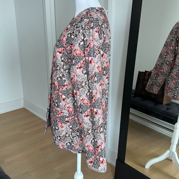 Garnet Hill Organic-Cotton Quilted Gauze Jacket Cottage Floral Size Small Fall - Picture 10 of 15